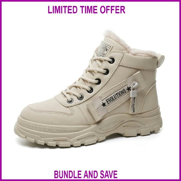 Shoes - Warm Fur Lined Waterproof Ankle Boots Anti Slip Winter Snow Shoes